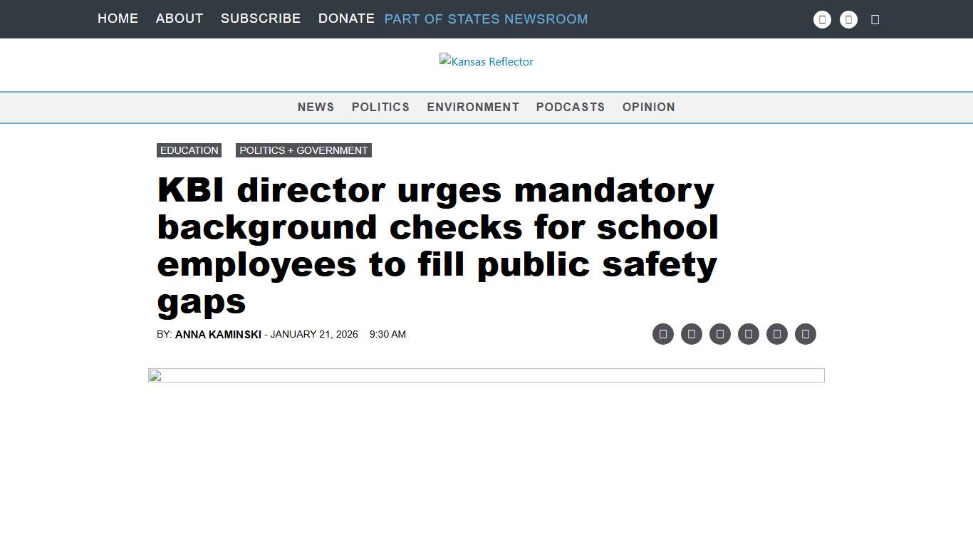 KBI director urges mandatory background checks for school employees to fill public safety gaps • Kansas Reflector